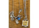 2 Vintage Brighton Necklaces (1) Charms With Locket And (1) The Heart Is Heroic Pendant