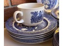 Set For (6) Vintage Churchill England Blue Willow - Plates, Side Plates, Bowls, Mugs, Cups, & Saucers