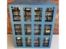 Blue 60-drawer Plastic Organizer With Contents - Primarily Hardware