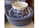 Large Assortment Of Churchill England Blue Willow - Plates, Side Plates, Bowls, Cups, Saucers, & More