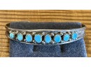 Vintage Elton Cadmon Navajo Sterling Silver And Turquoise Stone Cuff Bracelet 9.3 Grams