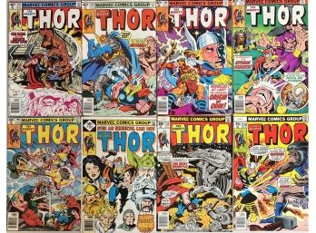 (8) Marvel Comics Group Thor 1970s & 1980s Comic Books