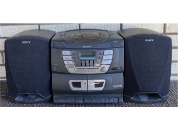Sony CFD-ZW155 CD Radio Cassette-corder With Mega Bass Left & Right Speakers (works)
