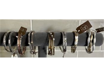 Collection Of Rain Jewelry - Silver, Copper, And Brass Tone Bangle Bracelets, Some Expandable