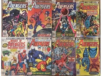 (8) Vintage Marvel Comics Group 1970's And 80's Avengers Comics