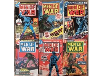 (6) DC Comics 1970's Men Of War Comic Books