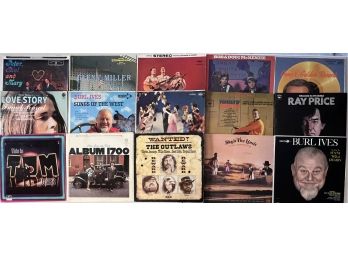 (15) Vintage Vinyl Albums - Tom Jones, Burl Ives, The Outlaws, Glenn Miller, Peter, Paul, & Mary