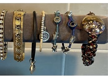 Lot Of Assorted Bracelets - Natural Stone, Goldette, Faux Pearl, Material, And More