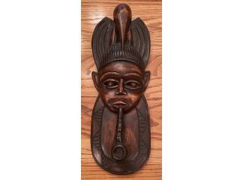 Accra Ghana 2003 Hand Carved Wooden Mask Wall Art