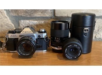 Canon AE-1 35mm Film Camera With (2) Lenses