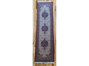 Red 92 Inch Wool Runner With Fringe