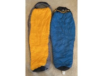 Blue North Face Polarguard And Orange L.l. Bean Summit Sleeping Bags