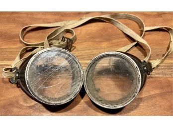 Antique Motorcycle Goggles Steam Punk With Original Strap (as Is)