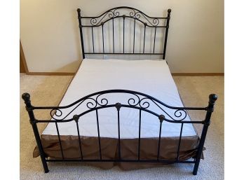 Metal Shell Pattern Queen Size Mattress Frame With Box Spring