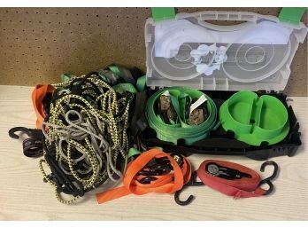 Assorted Collection Of Bungee Cables, Straps, And Rope (as Is)