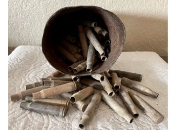 Antique Collection Of Rifle Shell Cartridges From WWI Including, Winchester 7MM Mauser, FN 1909 And More