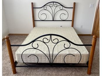 Wood And Decorative Metal Bed Frame With Box Spring