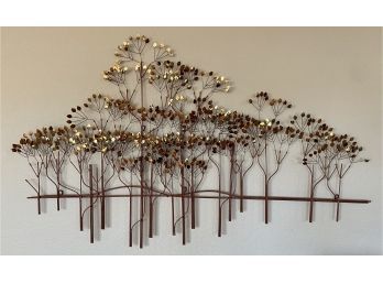 54 Inch Brass Leaf Metal Wall Art
