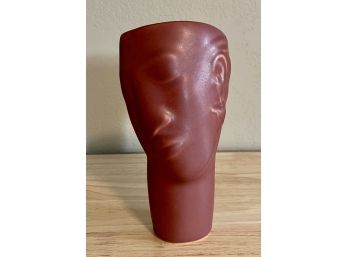 Mid Century Donna Polseno Art Pottery Face Vase