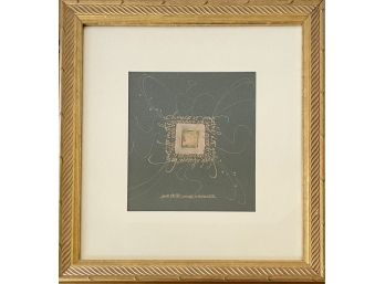 Melissa Andrews 1998 Original Calligraphy Artwork Scripsit In Decorative Gold Wood Frame
