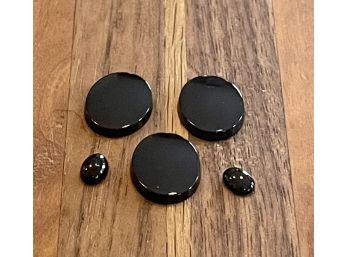 (5) Black Onyx Polished Cabochons - 16 Carats Total