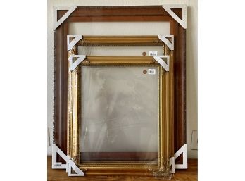 (3) Decorative Wood Frames In Original Packaging (2) Ornate Gold (1) Medium Burl