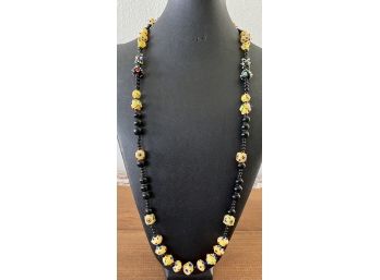 Vintage Lamp Work Glass Bead Necklace