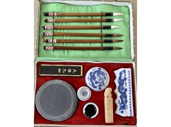 Complete Set Of Chinese Calligraphy Seal Set In Original Box