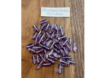 Large Collection Of Amethyst Beads For Jewelry Making - 55 Carats Total