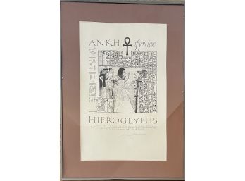ANKH Cross Hieroglyphics Ink Print Signed Mark Van Stone