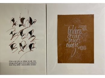 Original Calligraphy Art By Melissa Andrews - Watercolor And Sumi/chinese Stick Ink