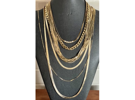 Collection Of Gold Tone Necklaces - 14K Gold Plate - Multi Strand - Park Lane And More