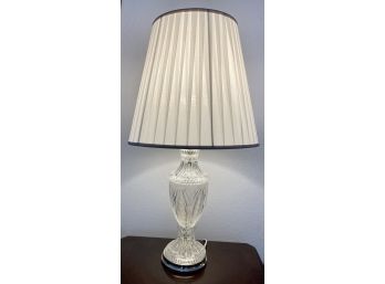 Decorative Glass Base Lamp With Pleated Shade