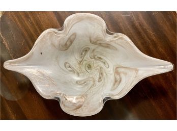 Large Vintage Murano Handblown Art Glass Bowl