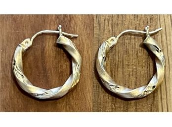 14K Gold Hoop Earrings Weighs 1.5 Grams