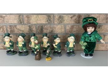 Small St. Patrick's Day Collection Including (6) Greenbrier International Resin Leprechauns