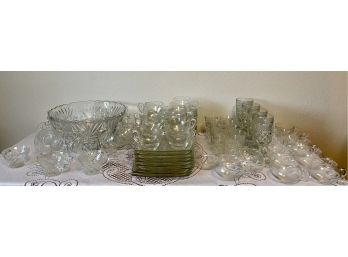 Large Collection Of Vintage Punch Bowl, Glasses, Cornucopia Snack Set,  And Snack Sets - They Don't All Match