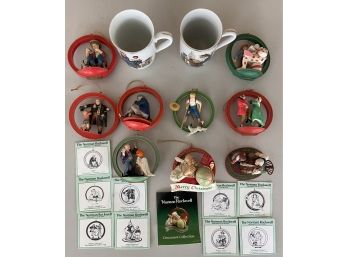 Collection Of Norman Rockwell Including (2) Mugs And Assorted Ornaments With Paperwork