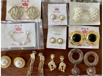 Collection Of Vintage Post And Clip Earrings Including Park Lane Earrings Original Cards
