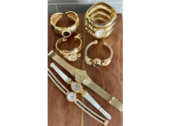 Collection Of Park Lane Statement Bangle Bracelet Gold Tone Watches & Wrist Watches