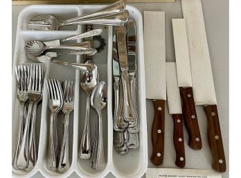 Collection Of Oneida Stainless Silverware And Master Gourmet Knives