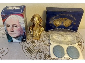 Avon President Washington Aftershave And 1776 Bicentennial Soap Tray George And Martha Washington