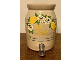 Pottery Crock With Lid Hand Painted Beverage Server 'the Lacey's'