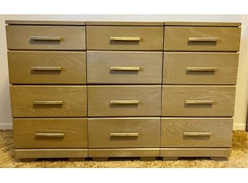 (3) Mengel Mid Century Modern Permanized Lime Oak 4 Drawer Cabinets