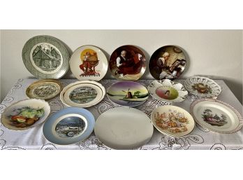 Large Collection Of Vintage And Antique Plates - Norman Rockwell, Avon, Watkins, Kensington
