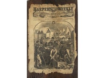 Harper's Weekly January 4, 1862 Newspaper Print On Wooden Board