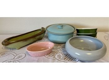 Collection Of Vintage Frankoma, Oven Serve, Fraunfelter Ohio, Covered Casserole Dish, And More