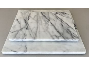 (2) White Marble Cutting Boards