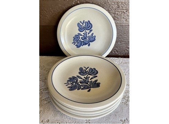 (6) 10 Inch Vintage Pfaltzgraff Yorktowne Stoneware Dinner Plates Dinnerware