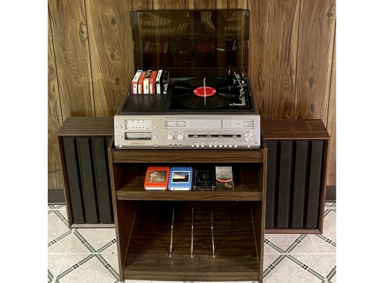 Realistic Clarinette 95 8 Track Stereo Play/record Music System With (2) Speakers And Record Cabinet (works)